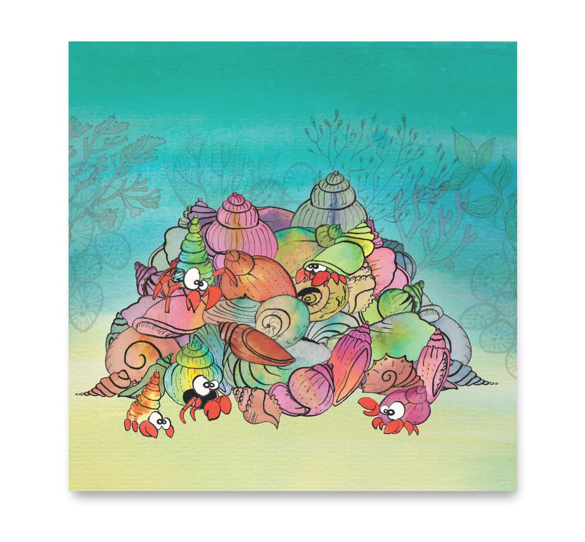 Handgemaakte wenskaart - Schelp - Mags Up Your Mind